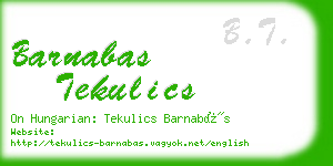 barnabas tekulics business card